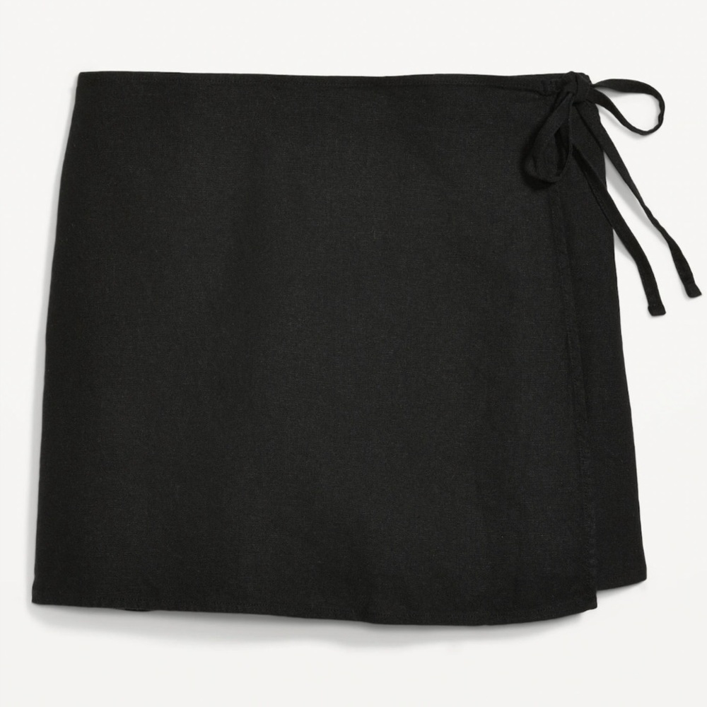 Gap Black XS Wrap Tie Waist Mini Skirt